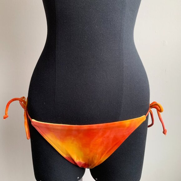 Billabong surf BLUE CRUSH Vintage bikini tie dye reversible orange solid yellow - Picture 4 of 10